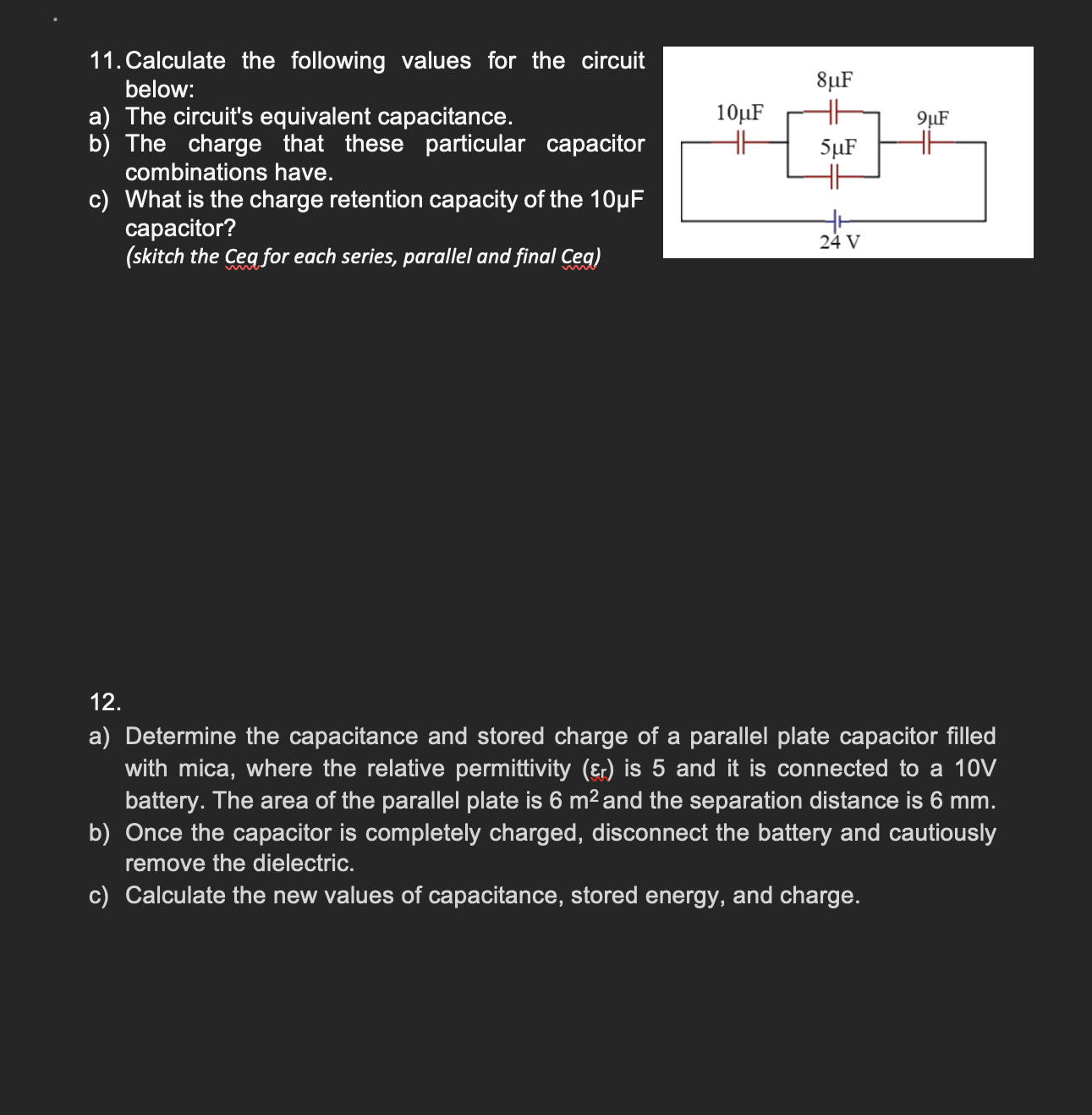 origin, find the values of the following quantities: . The magnitude of
