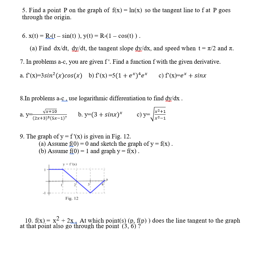 Need help understanding. 5. Find a point P on the graph of