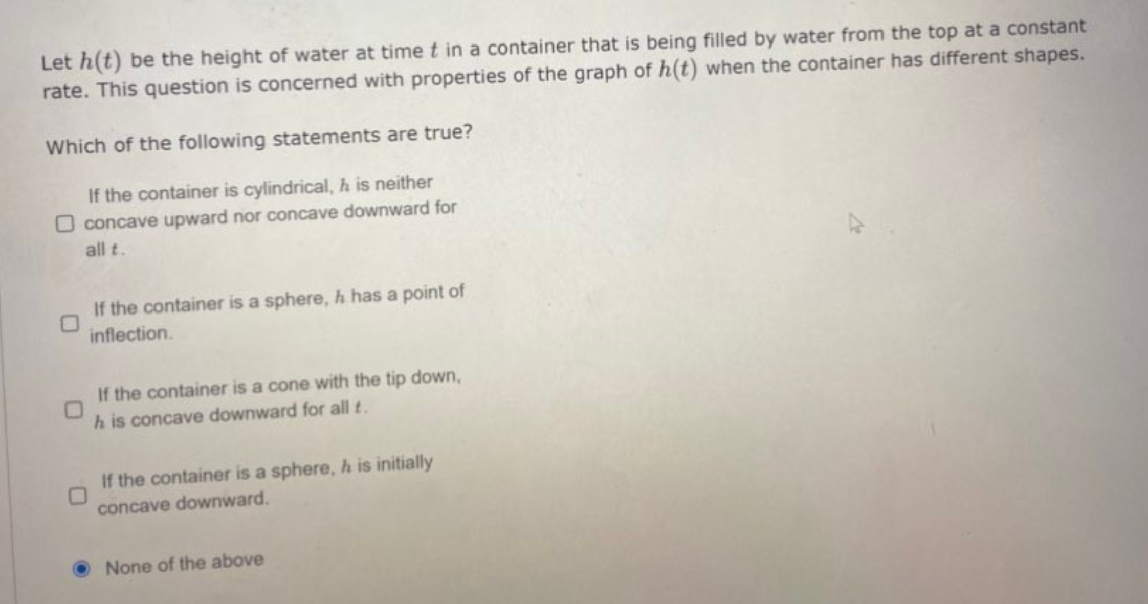 Please solve these and include an explanation Let h(t) be the height