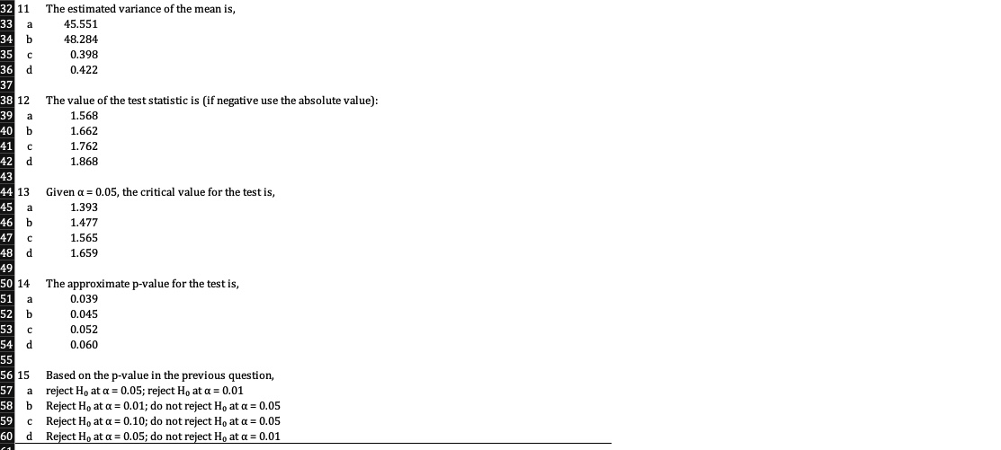 Hello, i need your help please 82 11 The estimated variance of
