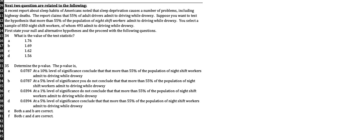 for the test is, 45 a 1.393 46 1.477 17 1.565 18