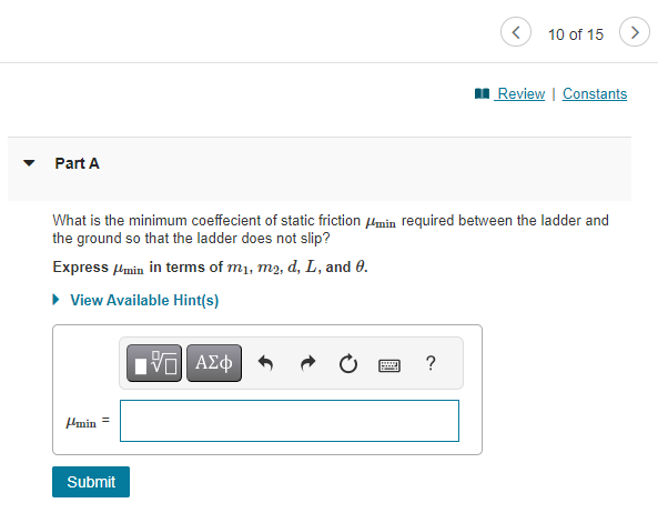 f that the floor applies to the ladder? Express your answer in