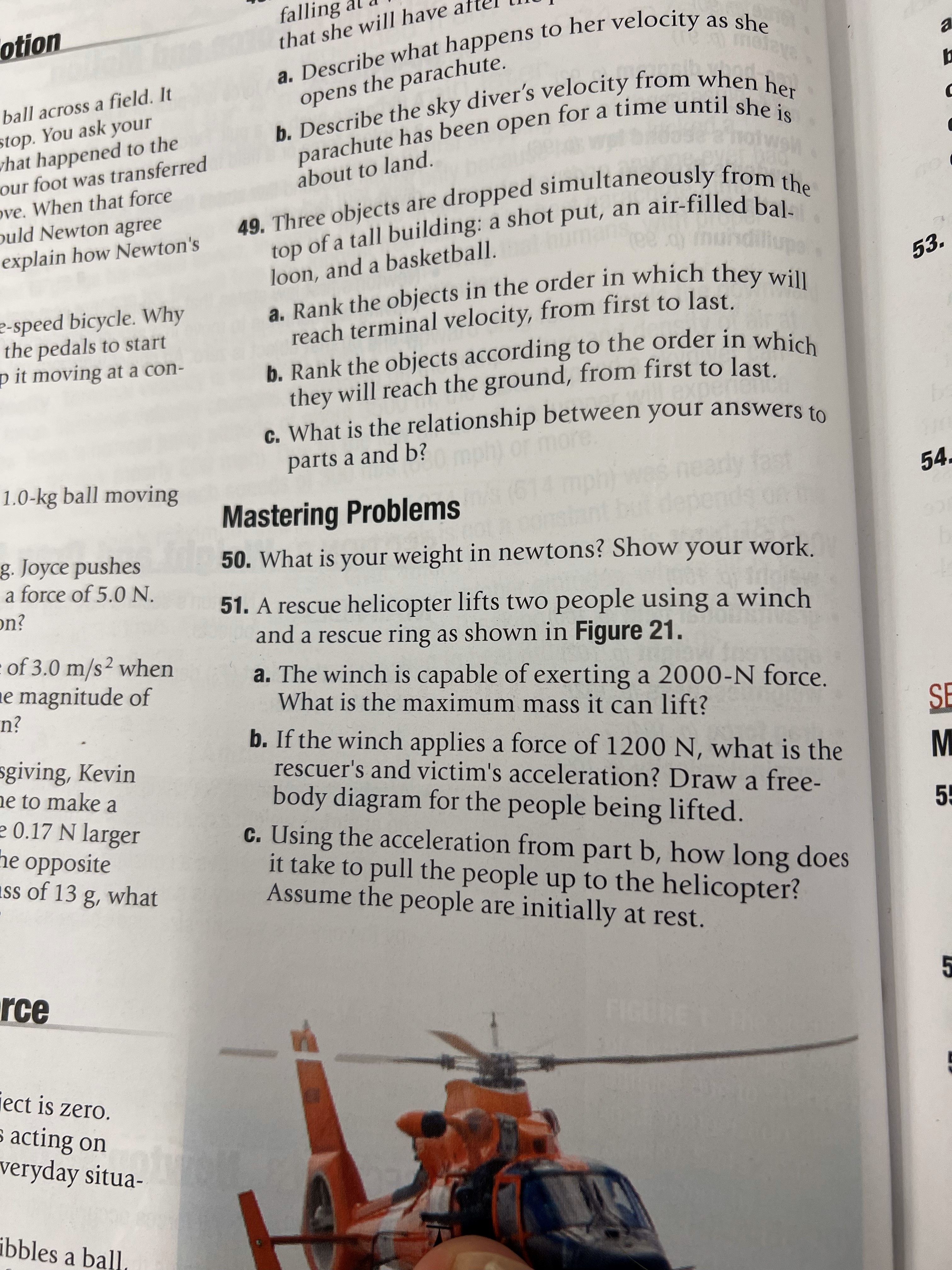 Can someone please help me with my Physics? falling at otion that