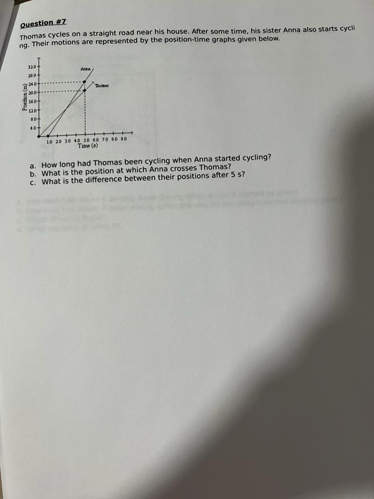 Time (1) a. Which person travels the farthest during the period shown?