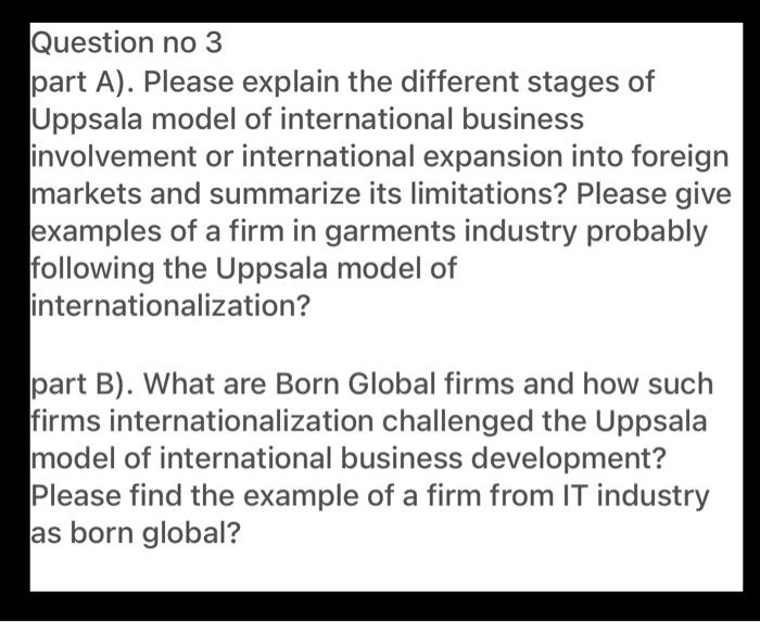  Question no 3 part A). Please explain the different stages of