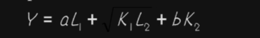Y = 04 + KIL2 + b K2