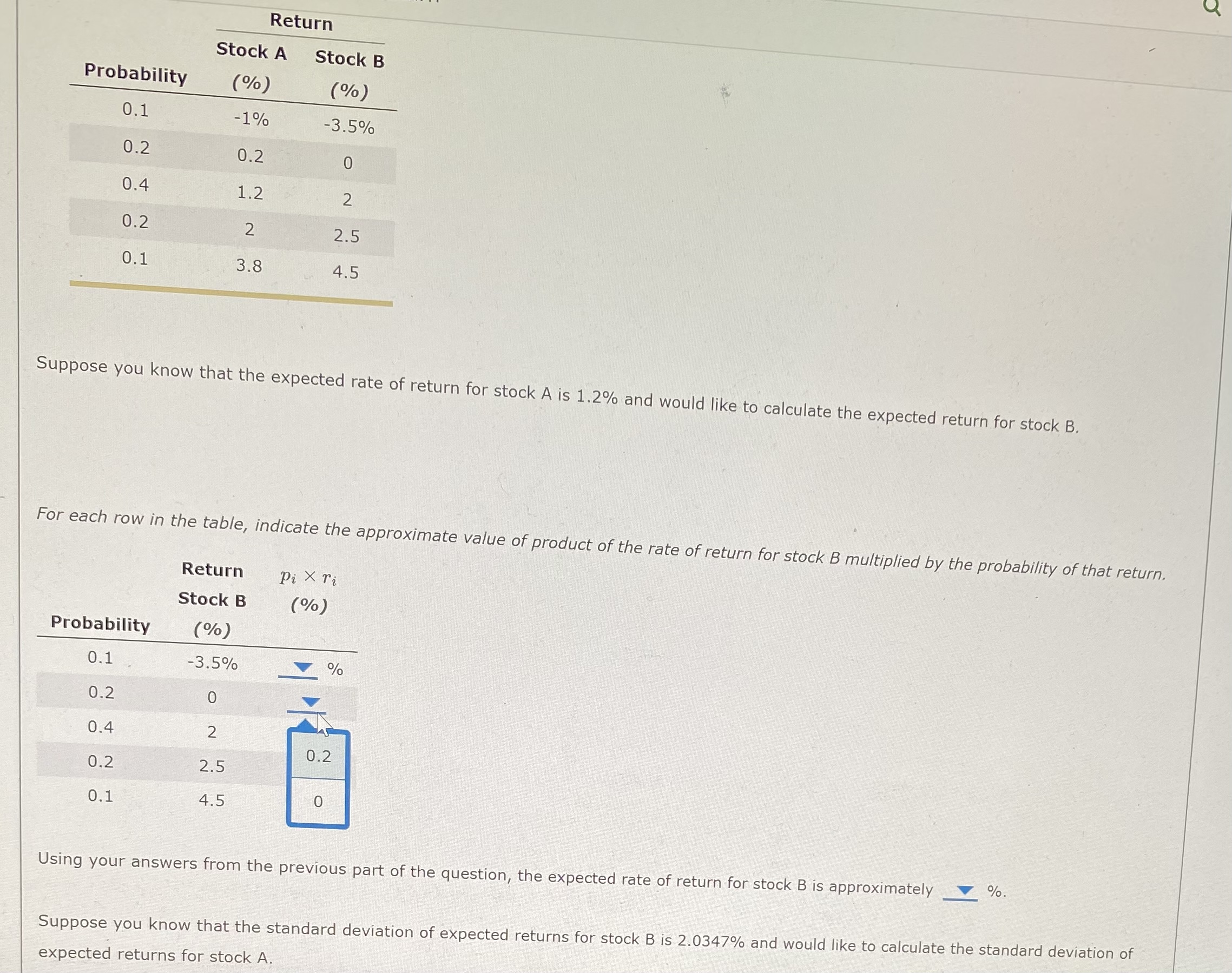 O 0.4 2 0.2 2.5 0.1 4.5 Using your answers from the