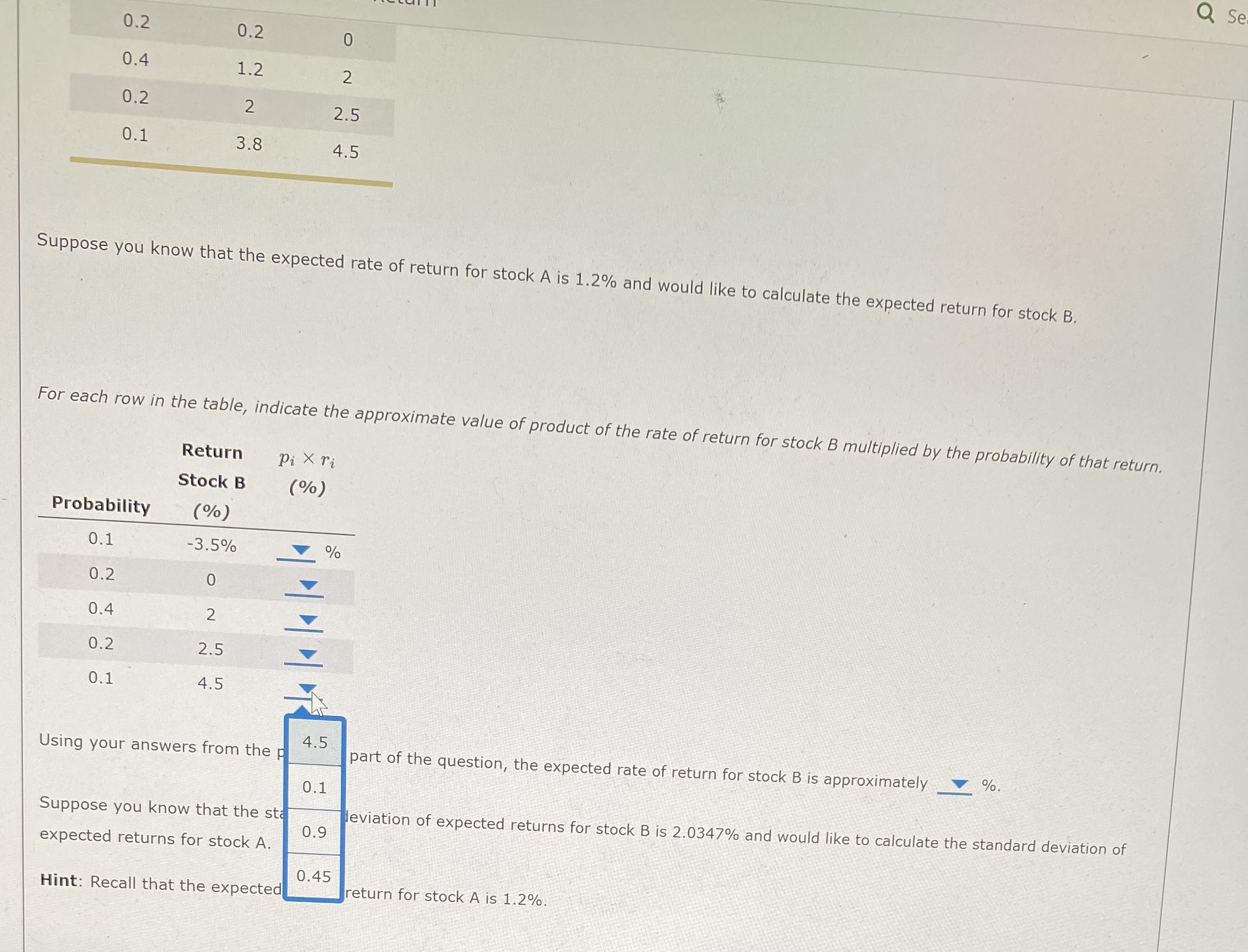 is approximately %. 5.5 Suppose you know that the standard deviation of