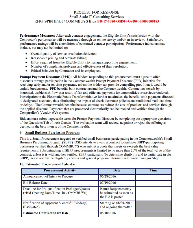 acceptability based on the fundamentals in contract management. What specific changes would