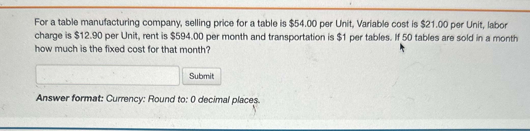 PLEASE HELP, I can't seem to figure it out For a table