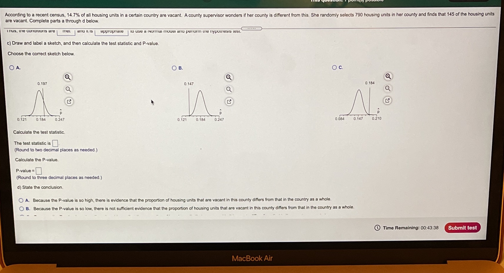 Answer for c and d please. According to a recent census, 14.7%