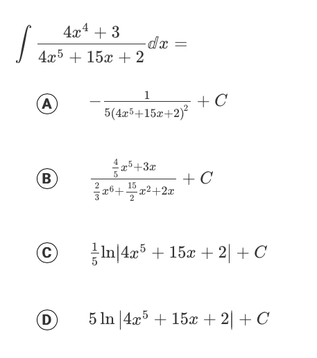 + 4x + 8 + C B tan -1 x+2 + C