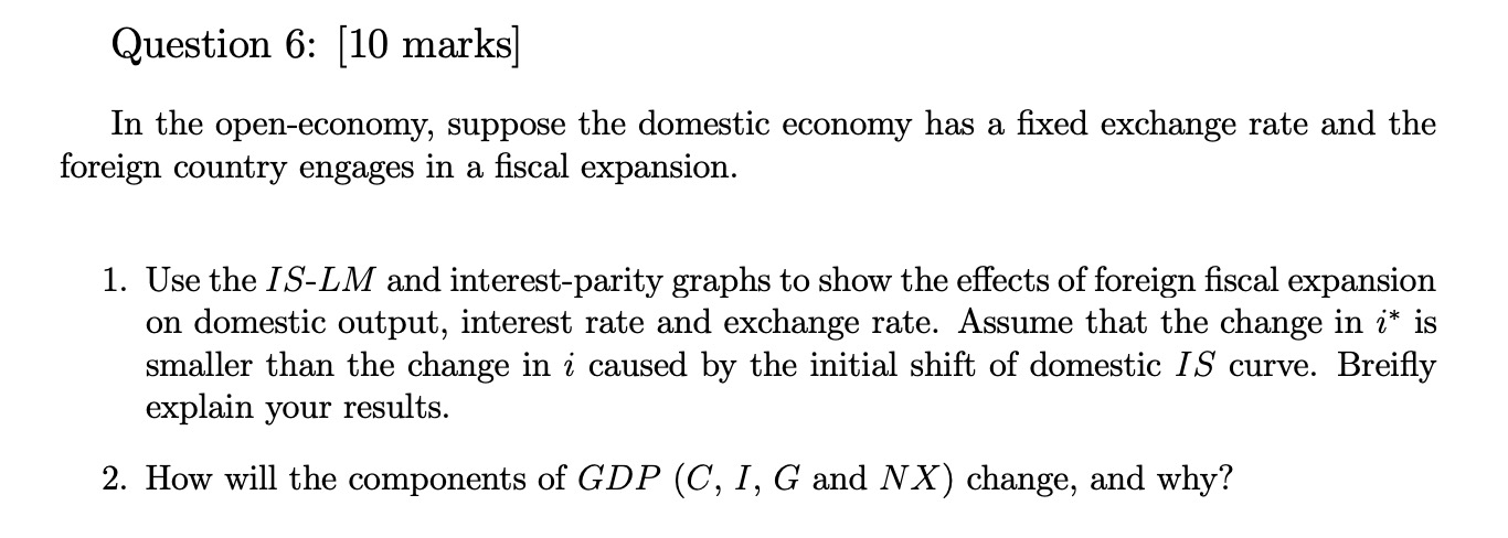 pls help me with the question below, thanks! Question 6: [10 marks]