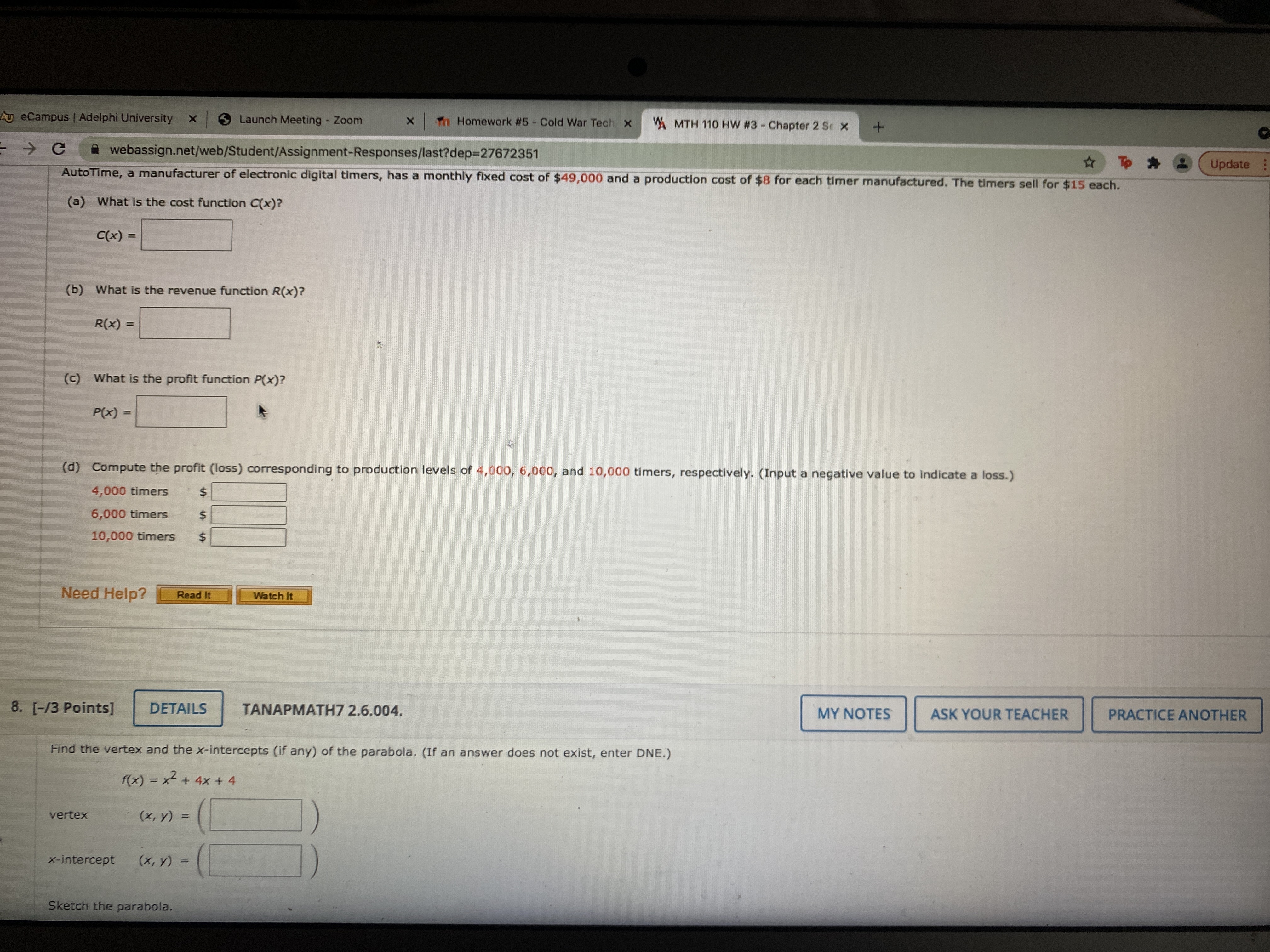 i need help with these two please u eCampus | Adelphi University
