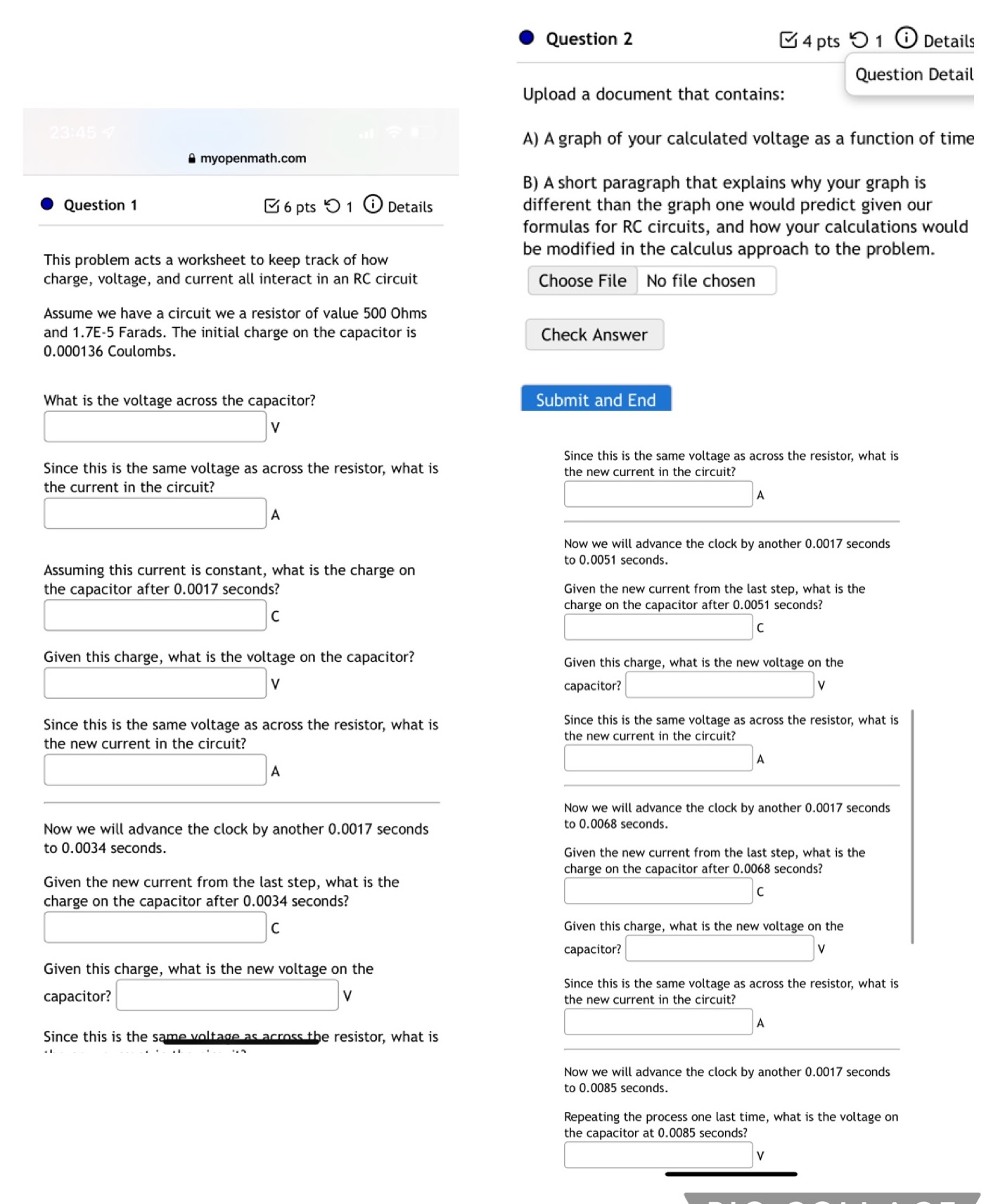 Please answer all blanks in question 1 and answer question 2 with