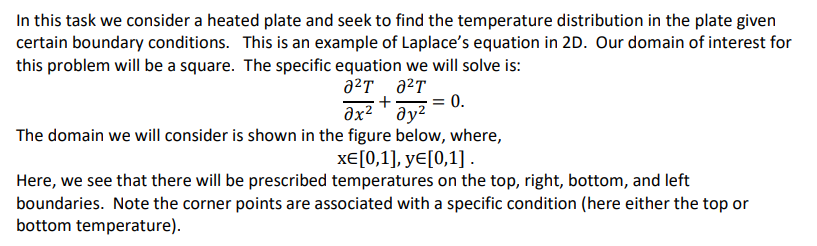  In this task we consider a heated plate and seek to
