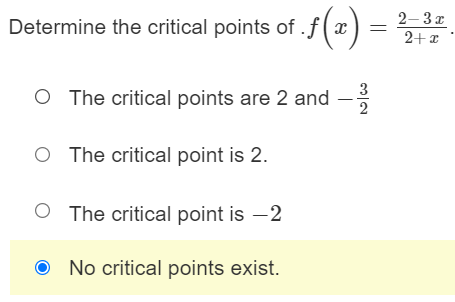 points for the graph shown? 0.5- X 0 -0.5+ O The critical