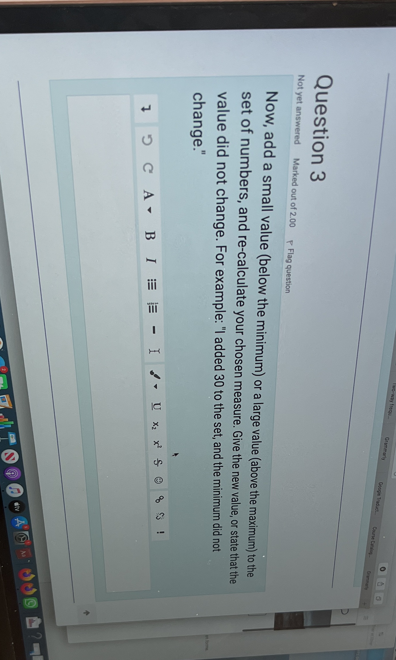  wo-way frequ... Grammarly Google Traduct. Course Catalog.. Grammarly + Question 3