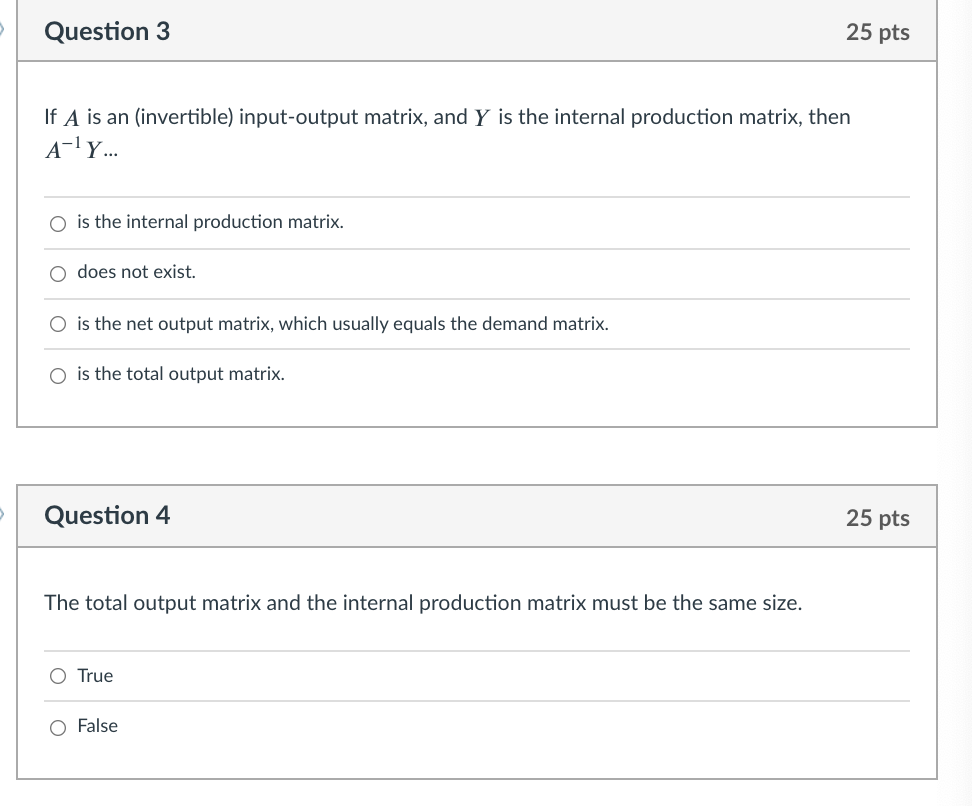 an input-output matrix for a market where the total output is 0.1