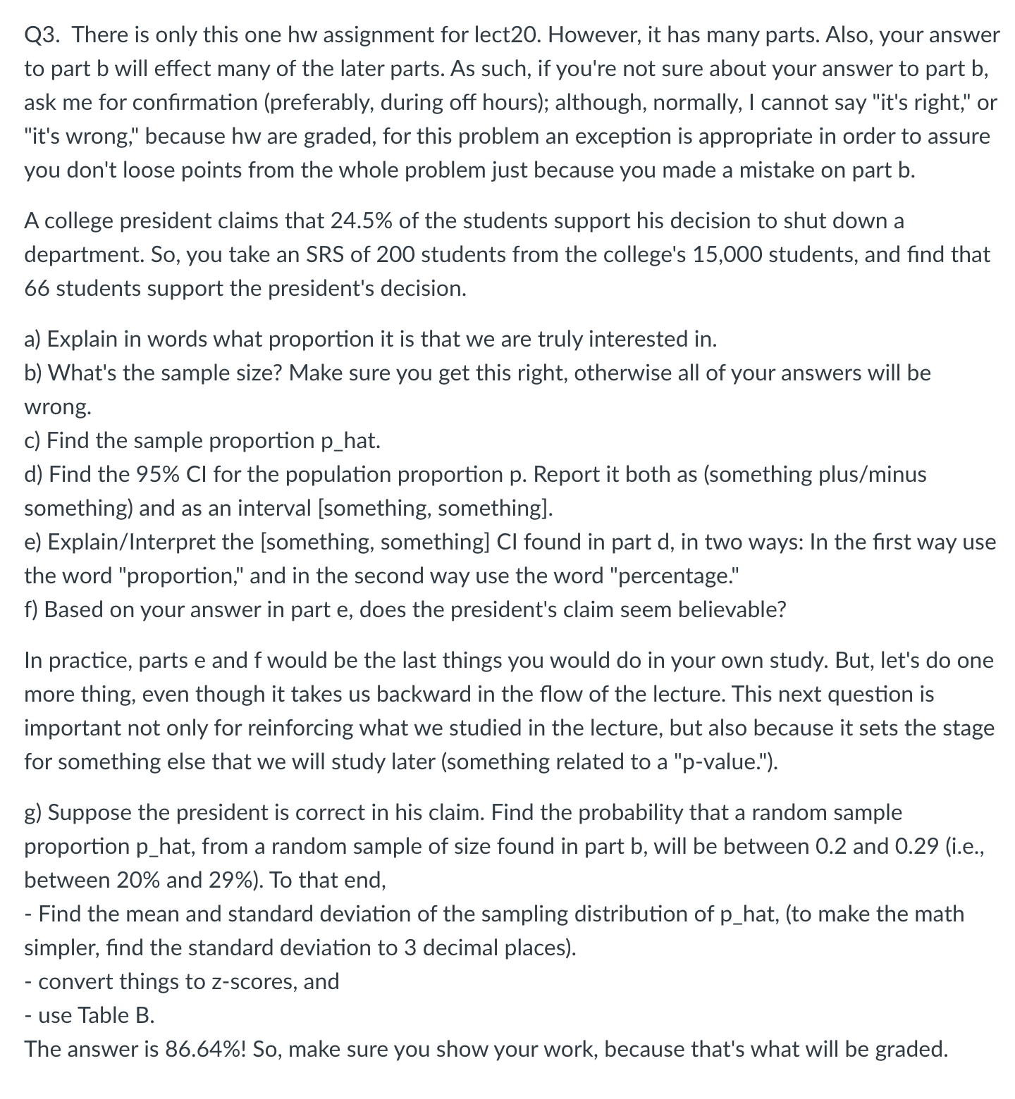  Q3. There is only this one hw assignment for lect20. However,