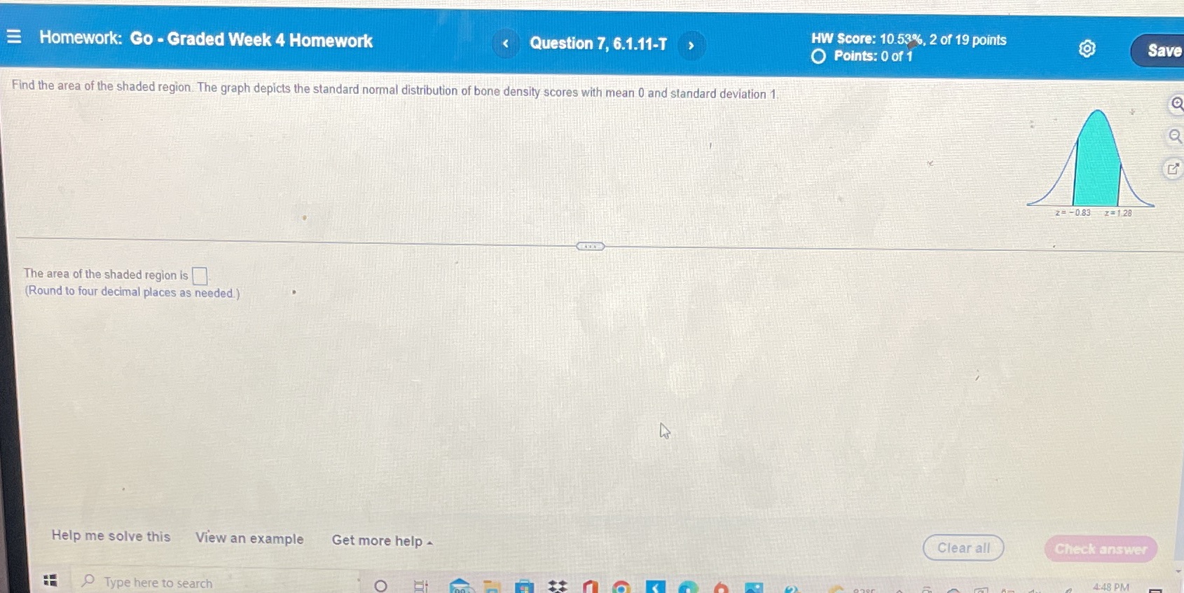 Homework: Go Graded Week 4 Homework Question 7, 6.1.11.T HW score: 10.53%,