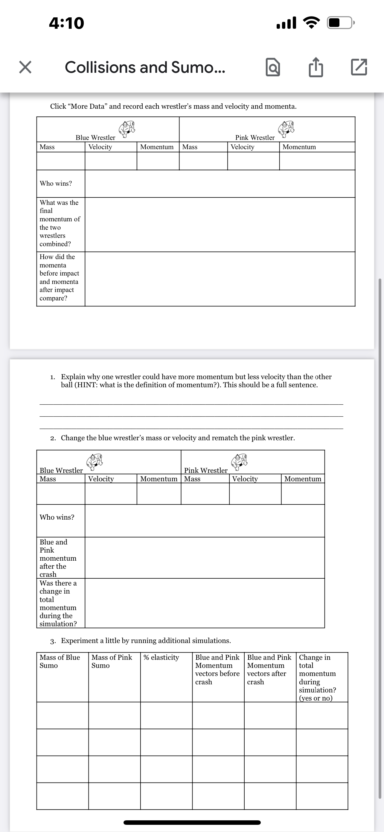 &3 ; (o U Ve Sumo Simulator! Go to the PhET Collision