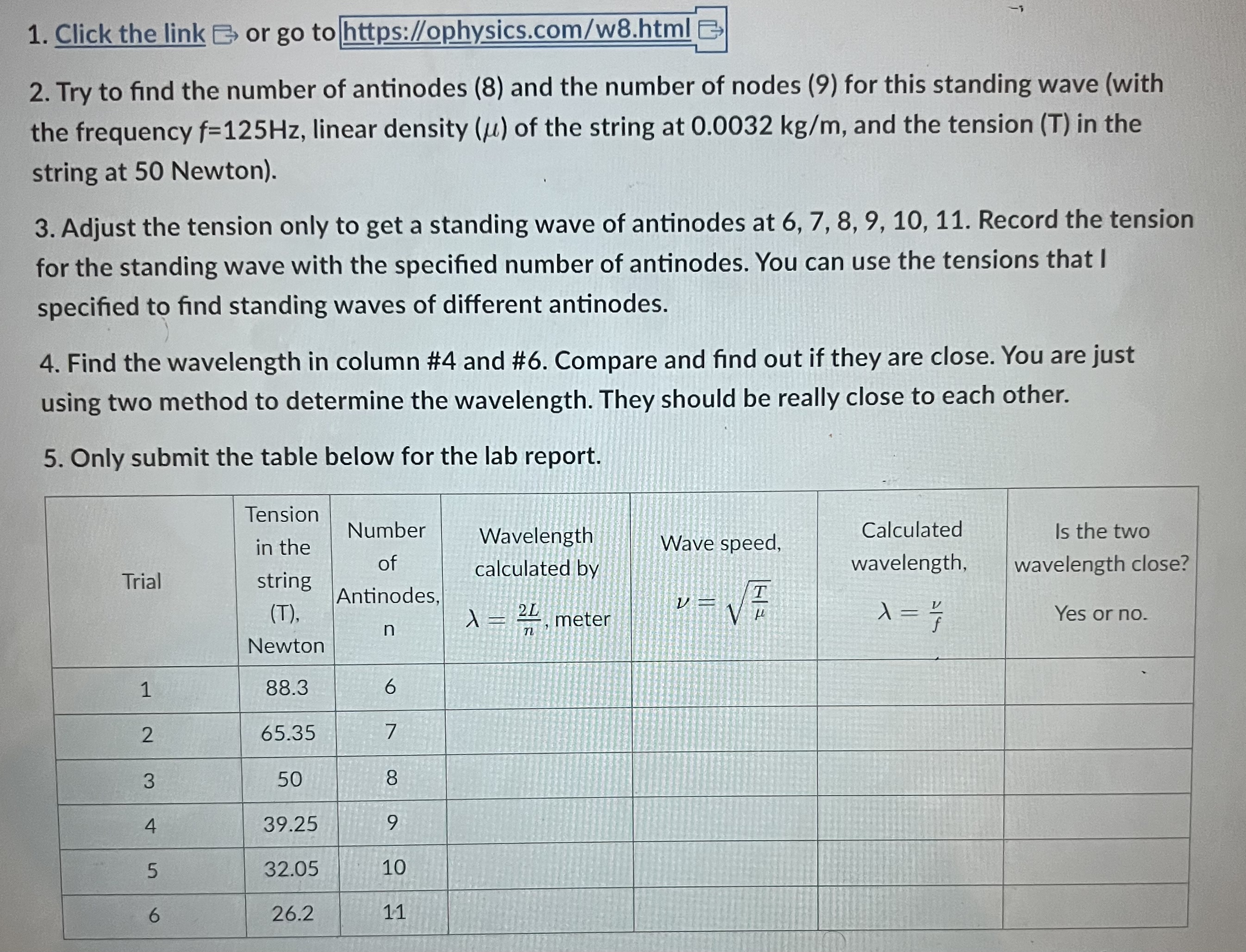 the linear density of the string and is a constant of 0.0032