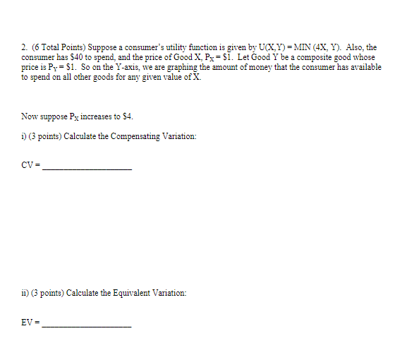 X, Let Good Y be a composite good price is PY =