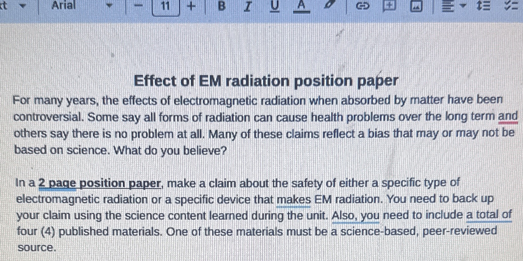 Answer the question in the image. Arial 11 B I CD Effect