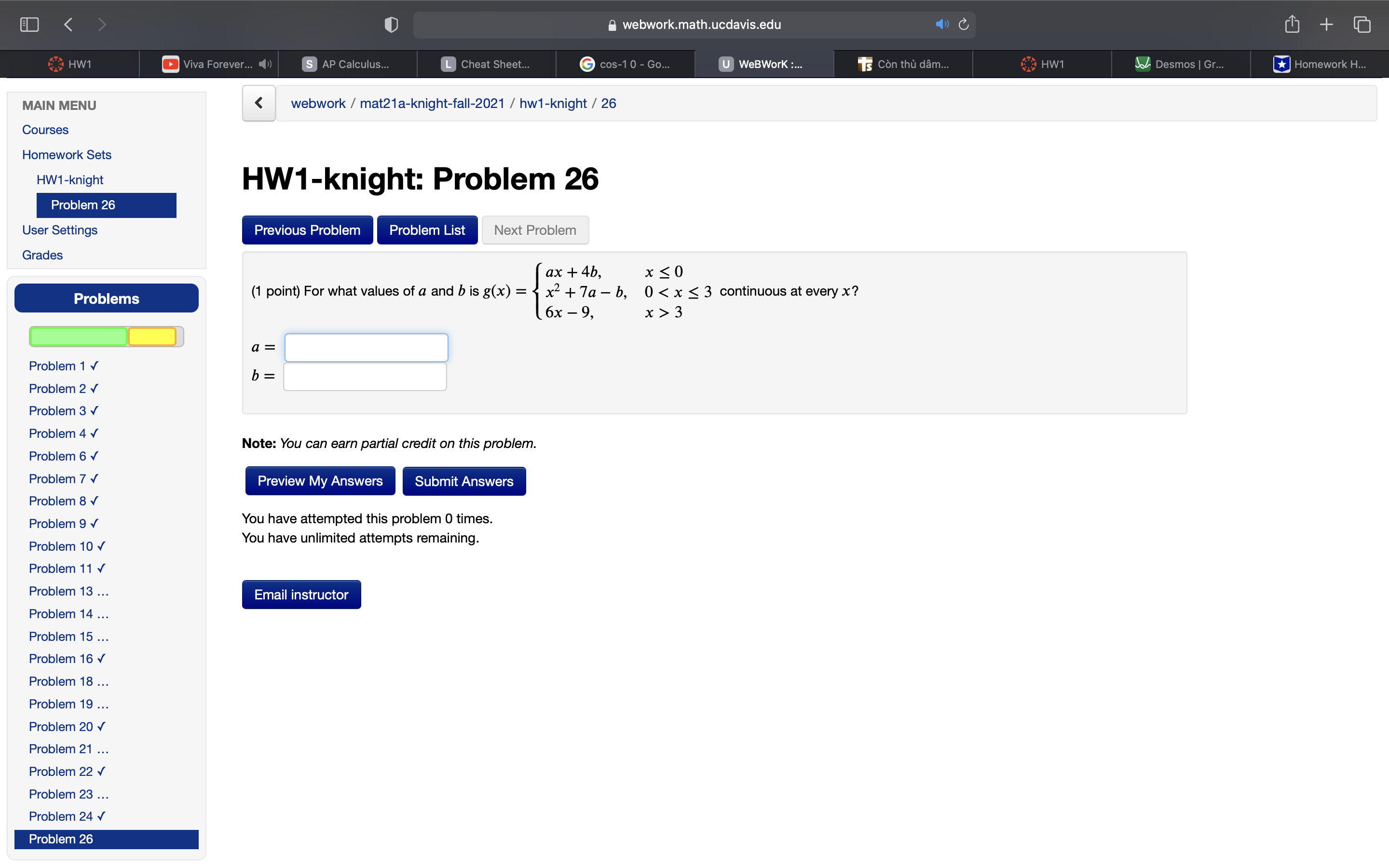  webworktmathtucdavisedu 9 u WeBWorK 1; MAIN MENU ( webwork / mat21a-knight-faII-2021