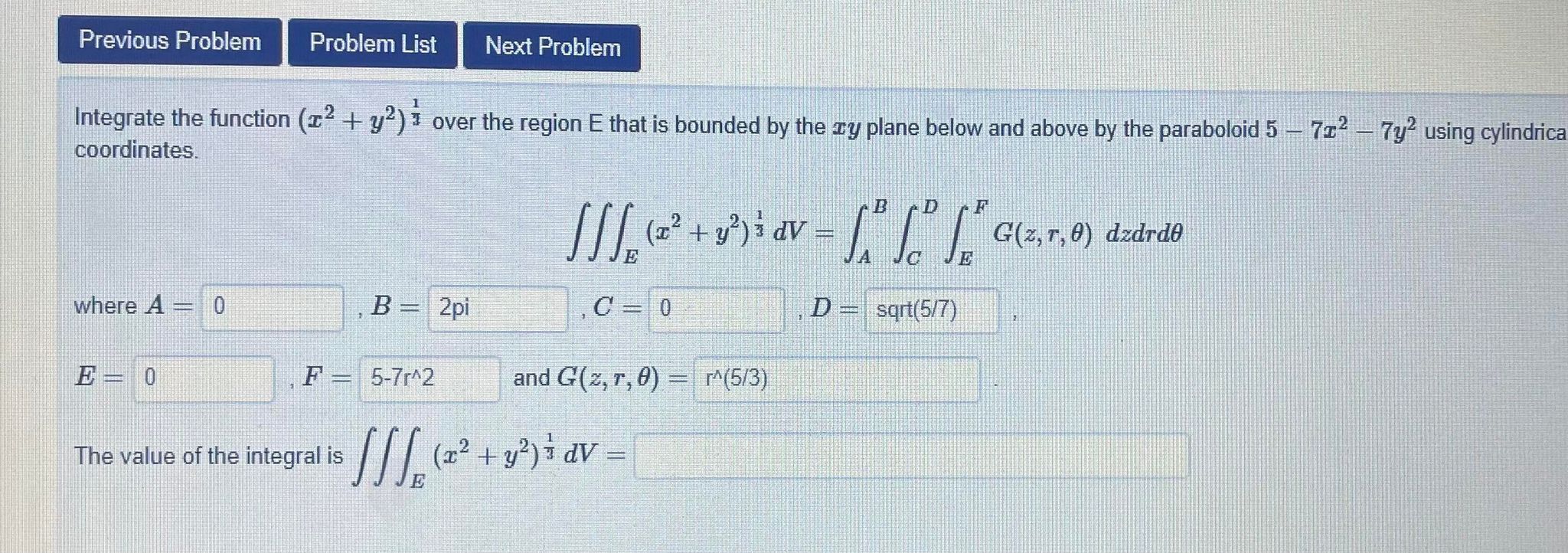 Previous Problem Problem List Next Problem Integrate the function (12 +