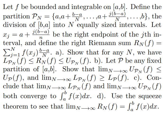 How do I solve this? Let f be bounded and integrable on