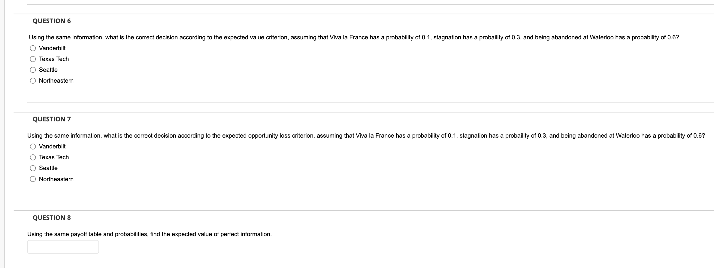 degree. The projected profit from a career following the degree in certain