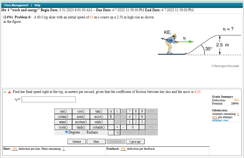 Class Management | Help Hw 4 "work and energy" Begin Date: