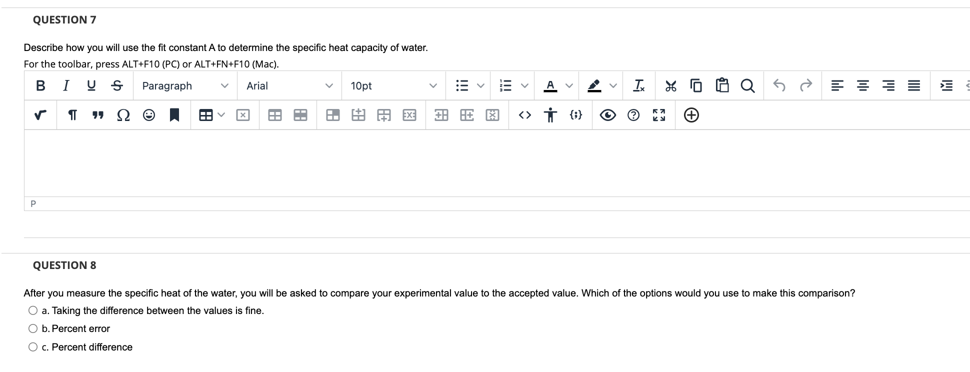 the screen. As time goes on, the temperature of the water goes