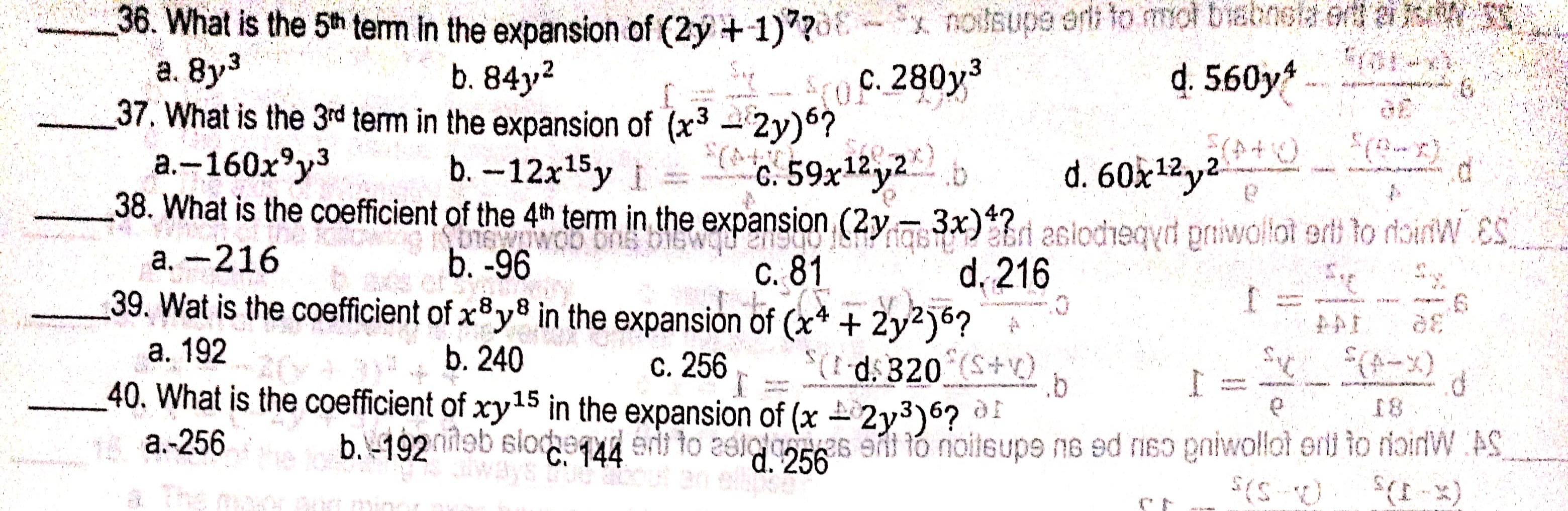 your choice ("all" of the items need 100% correct solution/explanation thank you)