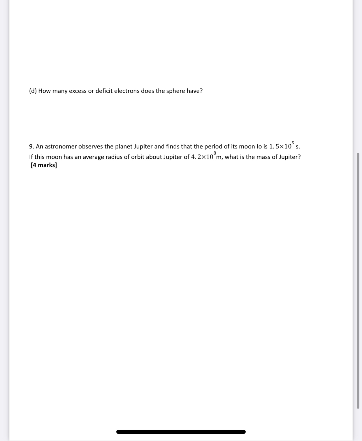 C is placed 4 m from another negative charge of 1. 5x10