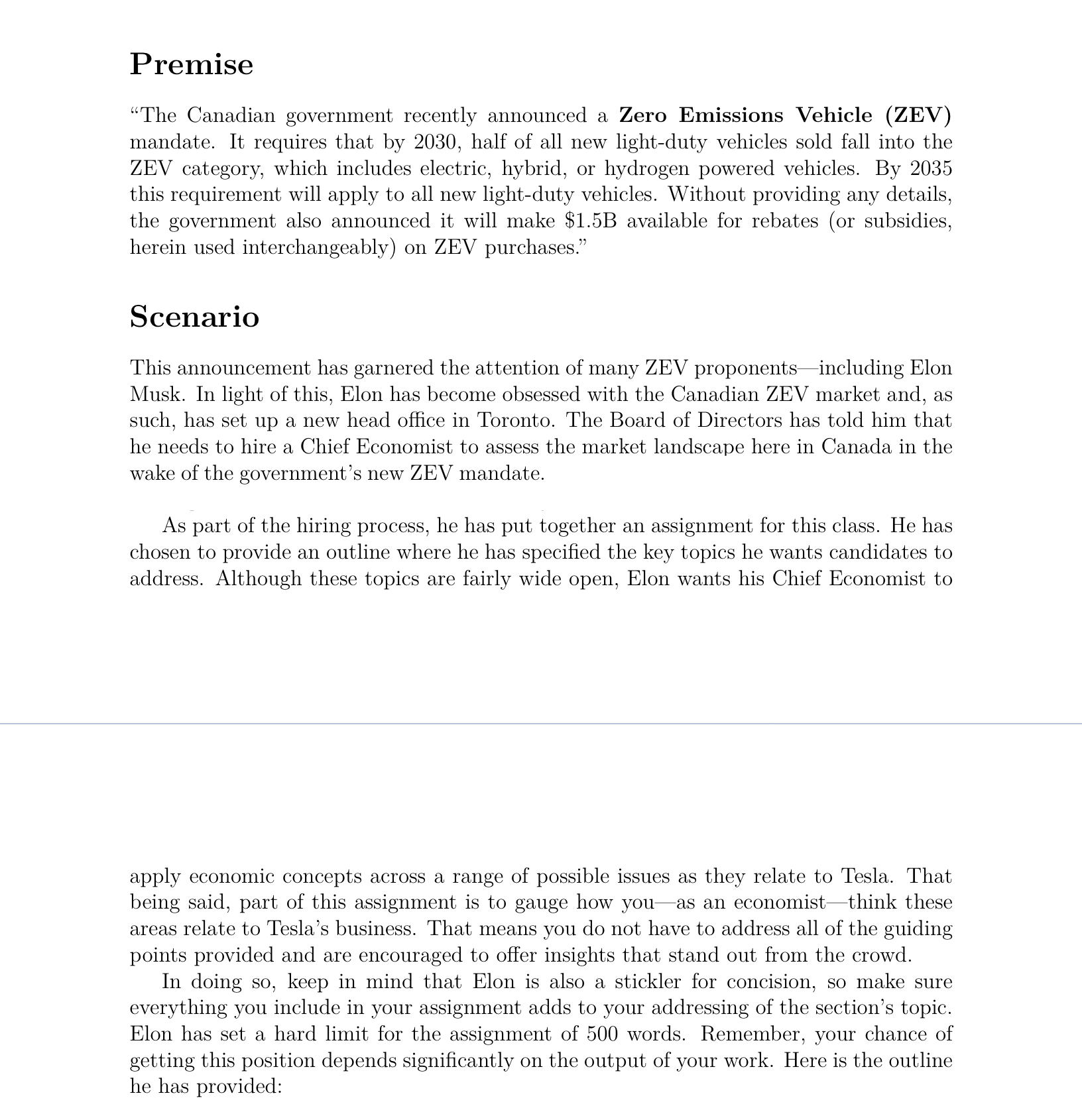 Please read the scenario and answer question 1 using only the concepts