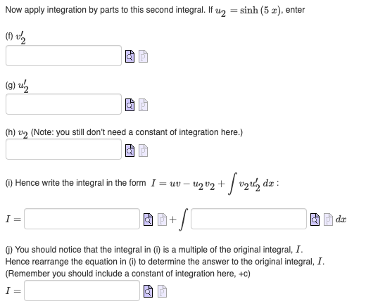 Now apply integration by parts to this second integral. If up