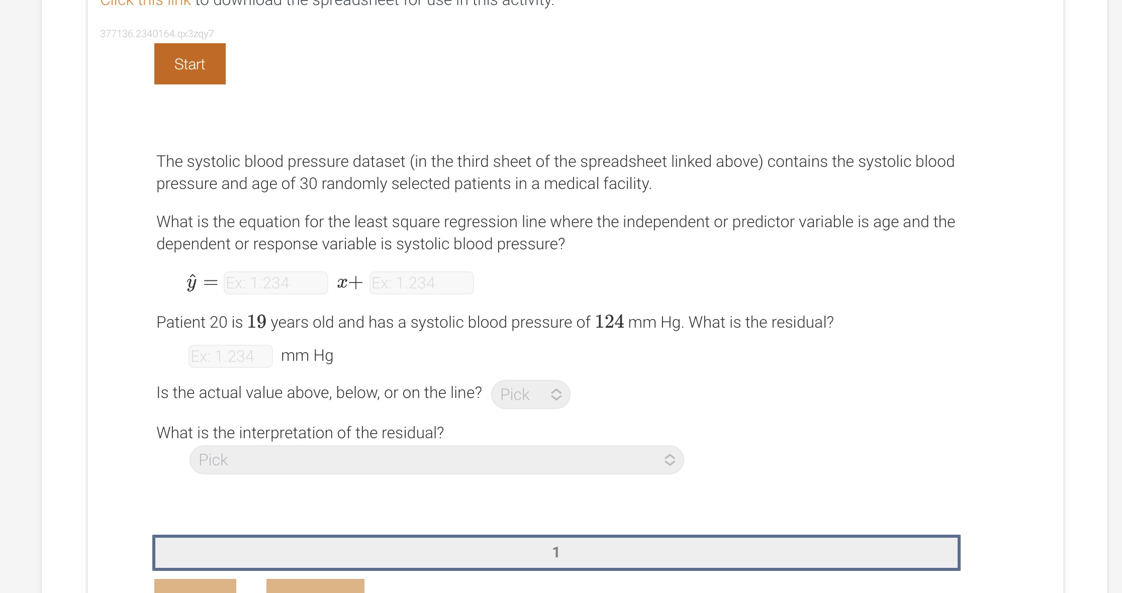 1st multiple choice options: above, below, on2nd multiple choice options: 1-Difference in