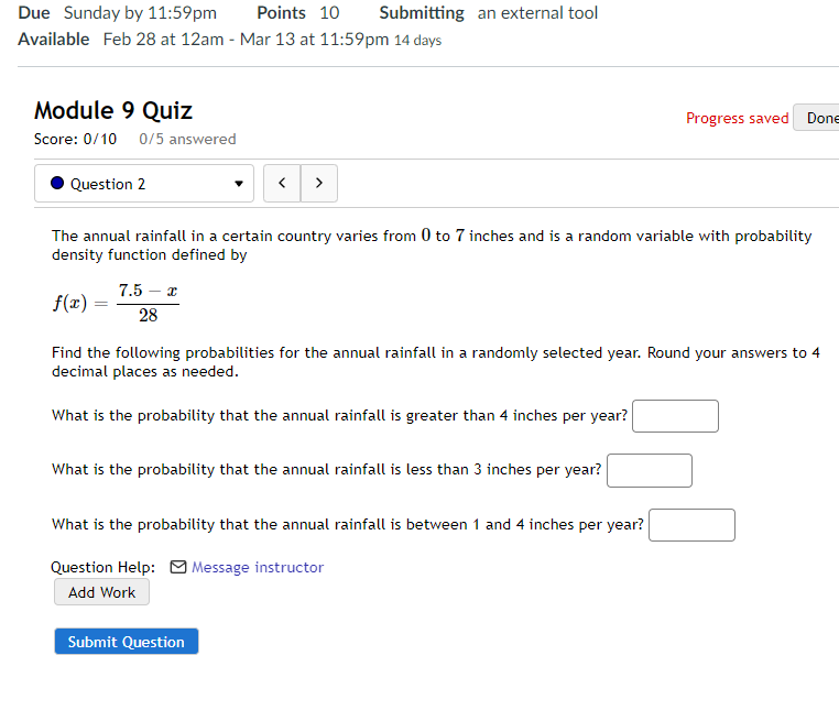 Due Sunday by 11:5?pm Points 10 Submitting an external tool Available