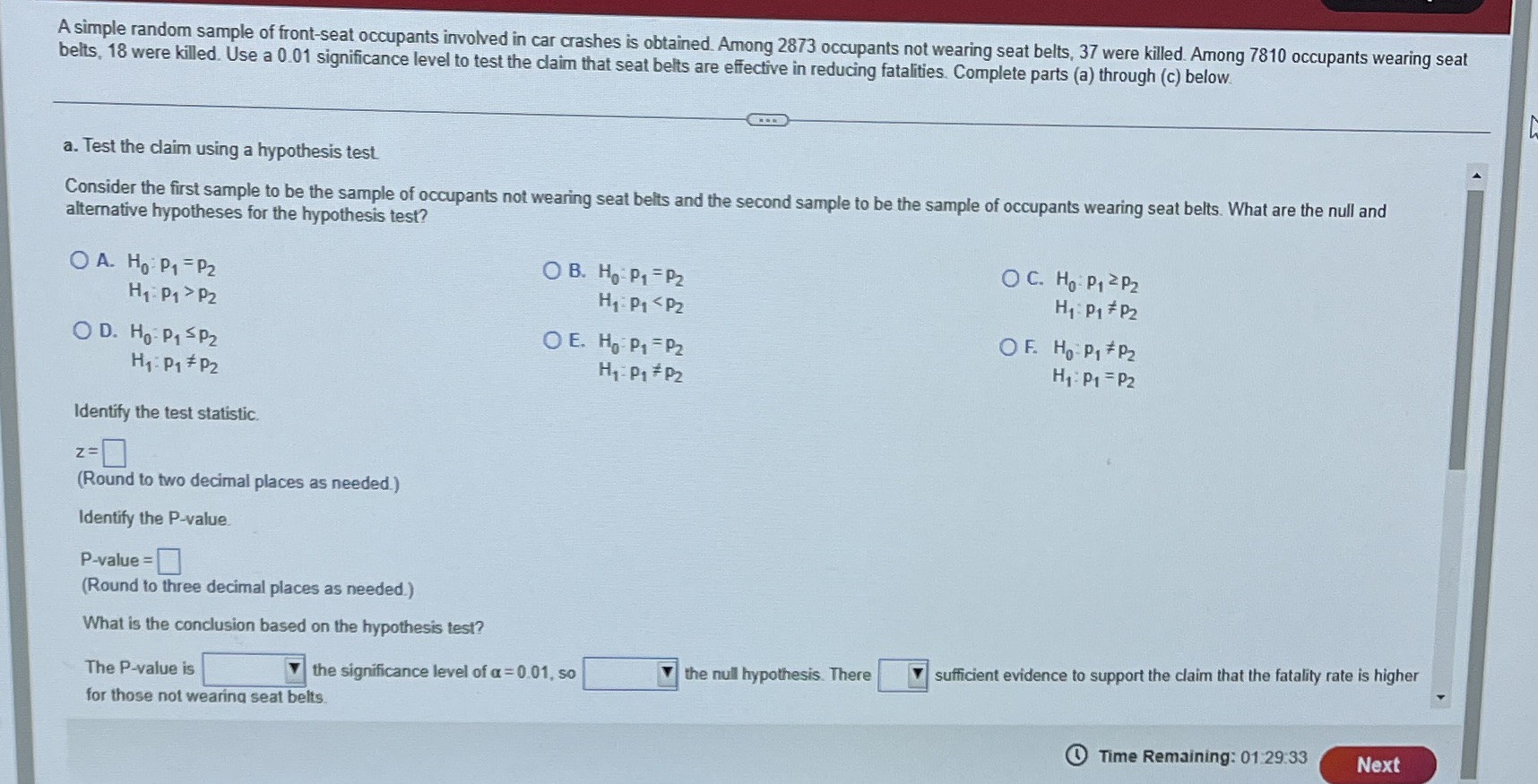 b: Test the claim by constructing an appropriate confidence interval.The appropriate confidence