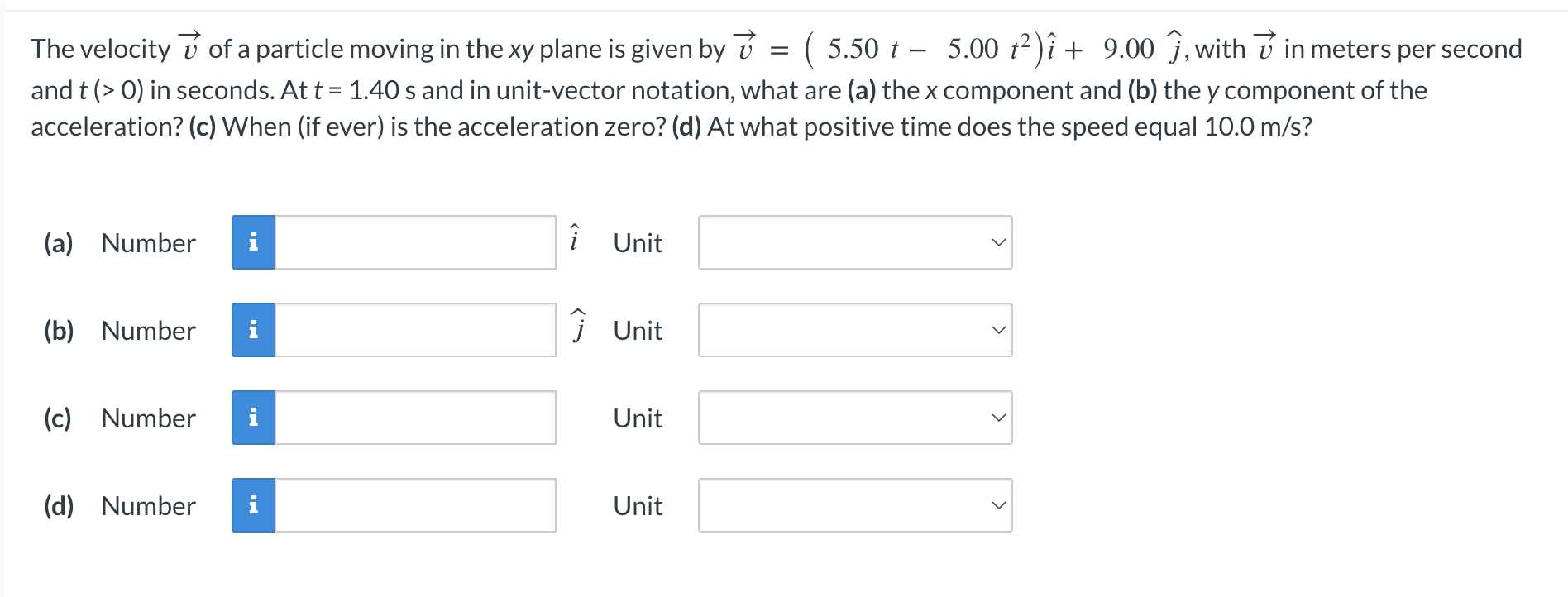 k, and 2.2 s later it is 7 = (-9.4 m i+