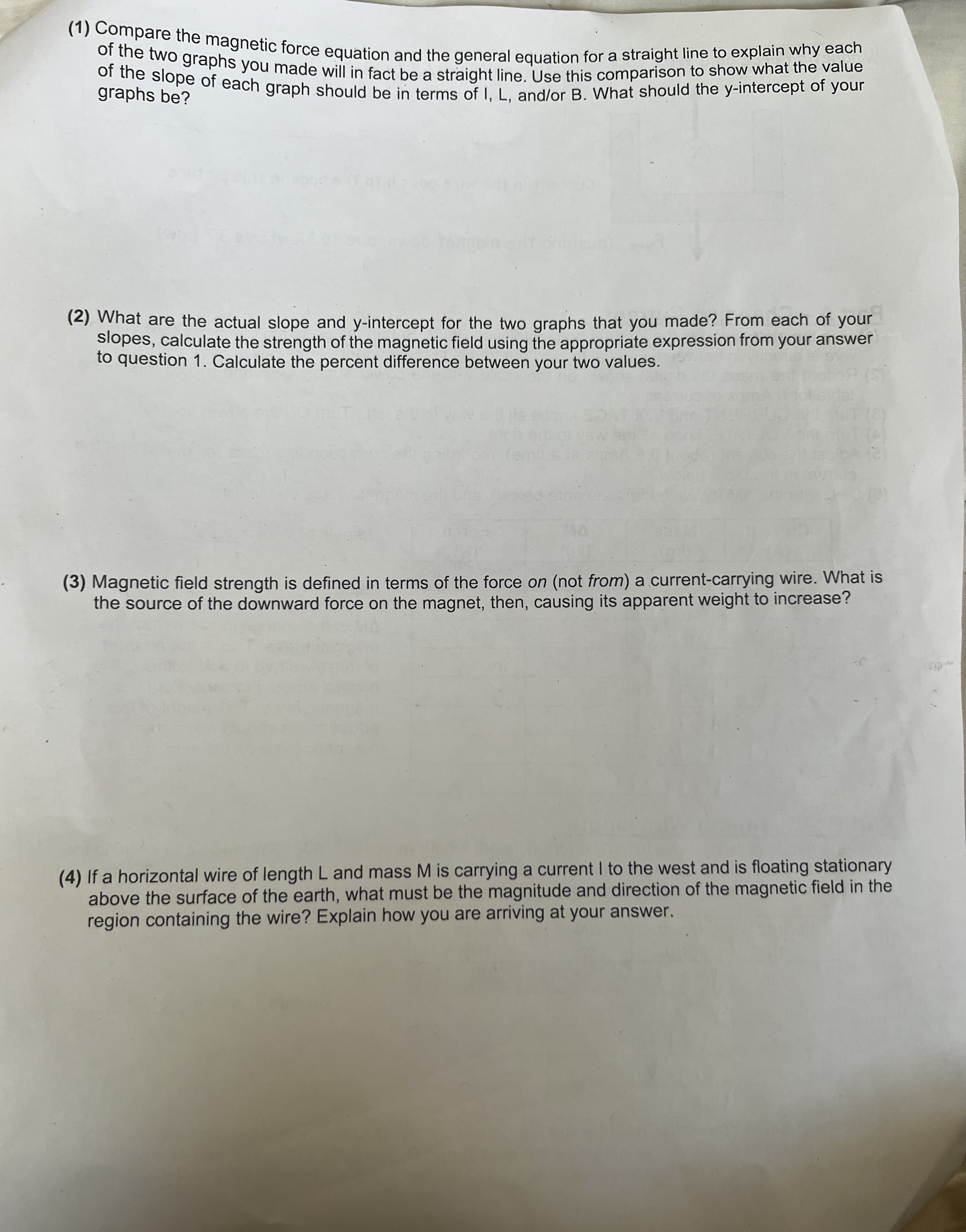 the wire goes into the page in this picture Fwire (pushing the