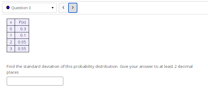 0.65 Find the mean of this probability distribution. Round your answer to