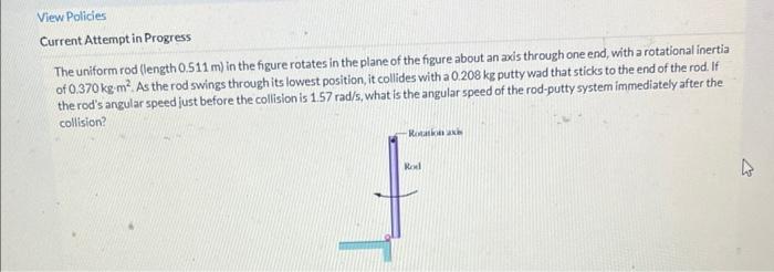  View Policies Current Attempt in Progress The uniform rod (length 0.511