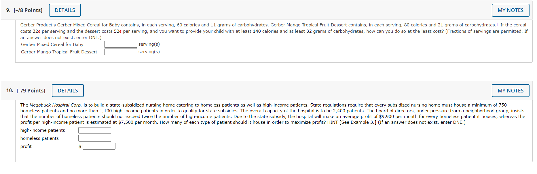 Please help with both if possible! (: 9. [-la Points] Gerber Product's