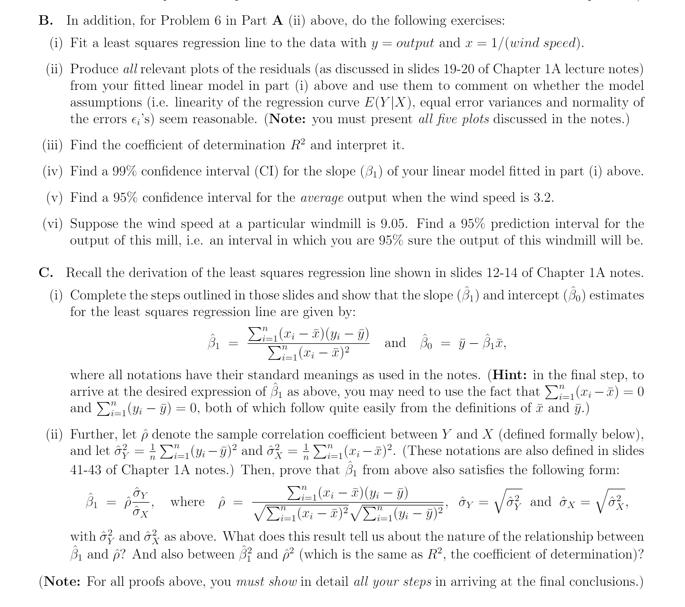 B. In addition, for Problem 6 in Part A (ii) above,