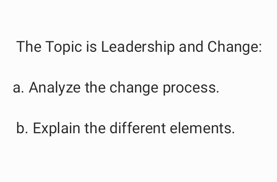 please take some time to work on the questions The Topic is