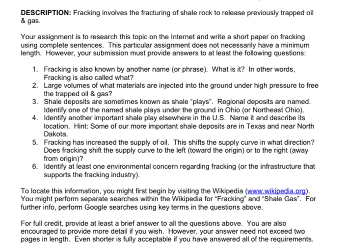 it? In other words, Fracking is also called what?2. Large volumes of